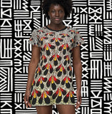 Bold African Wax Patternl T-Shirt Dress - $42.99