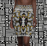 Baroque Gold & Black Kaleidoscope Pencil Skirt
