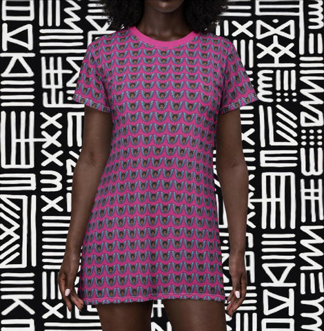 Afro Angel Face T-Shirt Dress - $42.99 - Pink