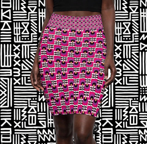 Pink Afro Floral Skirt – $29.99