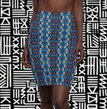 Blue African Geometric Pencil Skirt -$29.99