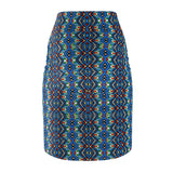 Blue African Geometric Pencil Skirt -$29.99