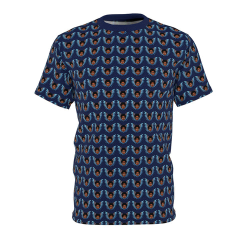 Afro Angel Face Print Shirt - Blue - $39.99