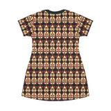 Tribal Mask Pattern T-Shirt Dress — $42.99
