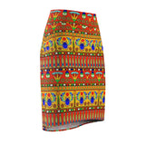 Egyptian Revival Floral Pencil Skirt - $29.99