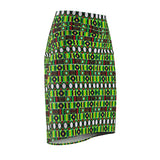 Green Kente-Inspired Pencil Skirt - $29.99