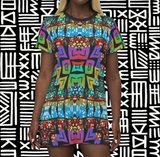 African Graffitti T-Shirt Dress - $42.99