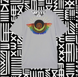 Afro Cherub Rainbow Wing Emblem - Gray