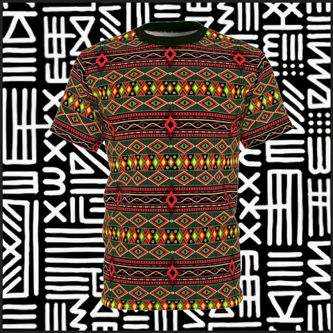 Tribal Festive All-Over Print Tee — African Aztec Pattern