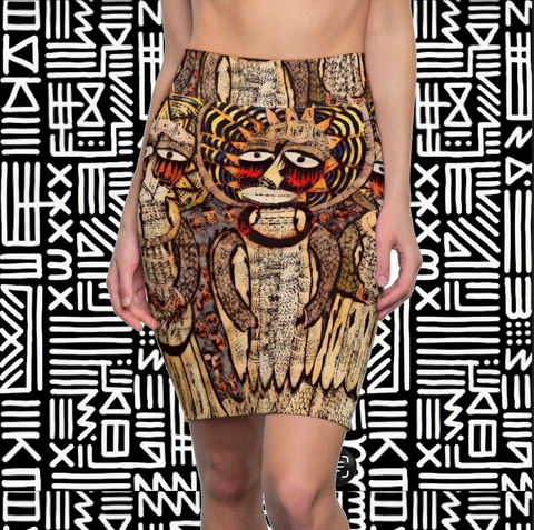 Boho Tribal Art Midi Skirt — $29.99
