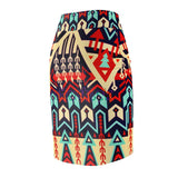 Kwa African Print  Midi Skirt
