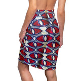 Red Eye Wave African Pencil Skirt