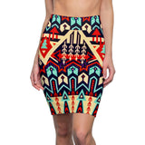 Kwa African Print  Midi Skirt
