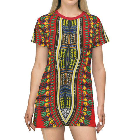 African Sunset Dashiki T-Shirt Dress - $42.99