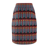 African Spirit Mask Midi Skirt