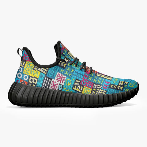 African Symbols  Sneakers - White/Black - $59.99