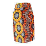 Orange Slices African Midi  Skirt