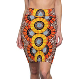 Orange Slices African Midi  Skirt