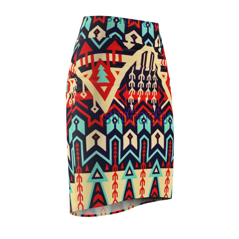 Kwa African Print  Midi Skirt