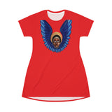 Blue Cherub on Red T-Shirt Dress - $42.99