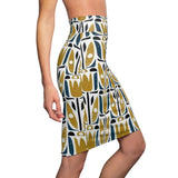Flower Face African Midi Skirt