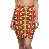 Royal Flames African Midi Skirt