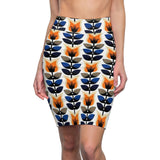 Flower Trees Retro Midi  Skirt