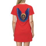 Blue Cherub on Red T-Shirt Dress - $42.99