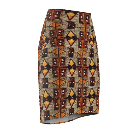 Brown Eyes African Midi Skirt