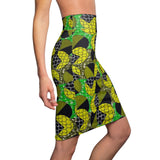Afro-Pacman Midi Skirt