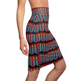 African Spirit Mask Midi Skirt