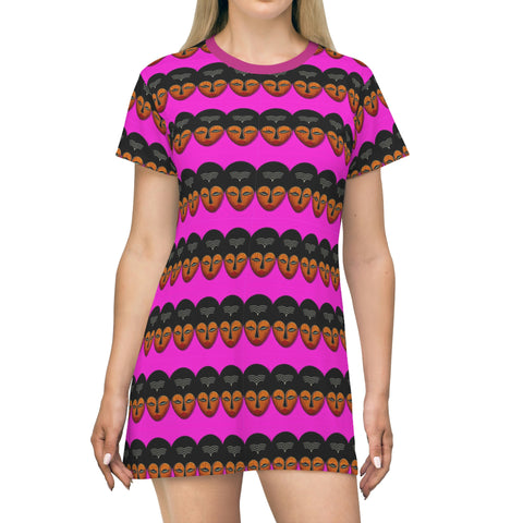 Pink African Preistess  T-Shirt Dress - $42.99
