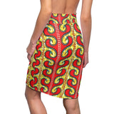 Royal Flames African Midi Skirt