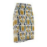 Flower Face African Midi Skirt