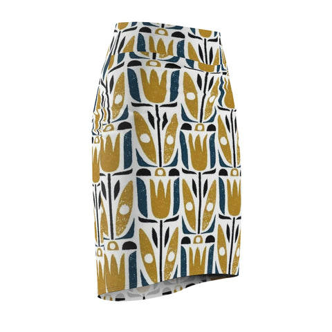 Flower Face African Midi Skirt