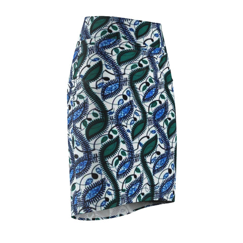 Floral Notes African Midi  Skirt