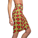 Royal Flames African Midi Skirt