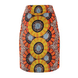 Orange Slices African Midi  Skirt