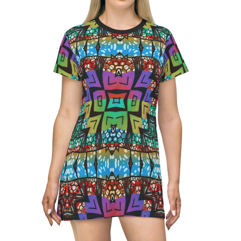 African Graffitti T-Shirt Dress - $42.99