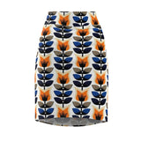Flower Trees Retro Midi  Skirt