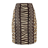 Primal Print African Midi  Skirt