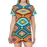 African Kaleidescope T-Shirt Dress - $42.99