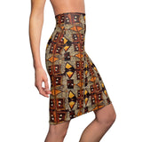 Brown Eyes African Midi Skirt
