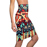 Kwa African Print  Midi Skirt