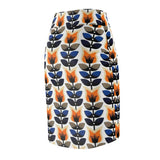 Flower Trees Retro Midi  Skirt