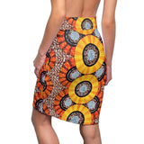 Orange Slices African Midi  Skirt