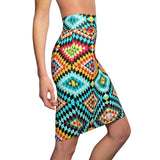African Kaleidescope  Midi Skirt