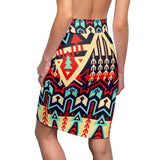 Kwa African Print  Midi Skirt