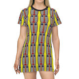 Spirit Mask - Yellow - T-Shirt Dress - $42.99