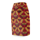 Red Wave African Midi Skirt